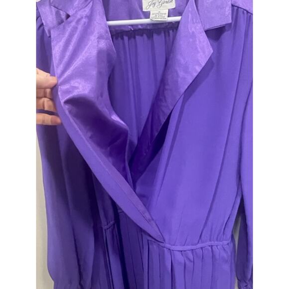 Vintage Joy Gordon Pleated Dress Elegant V Neck A Line Midi Dress Women's Sz 16 - Picture 5 of 11